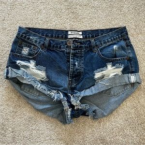 One Teaspoon Bandit shorts, size 28. Denim blue.
